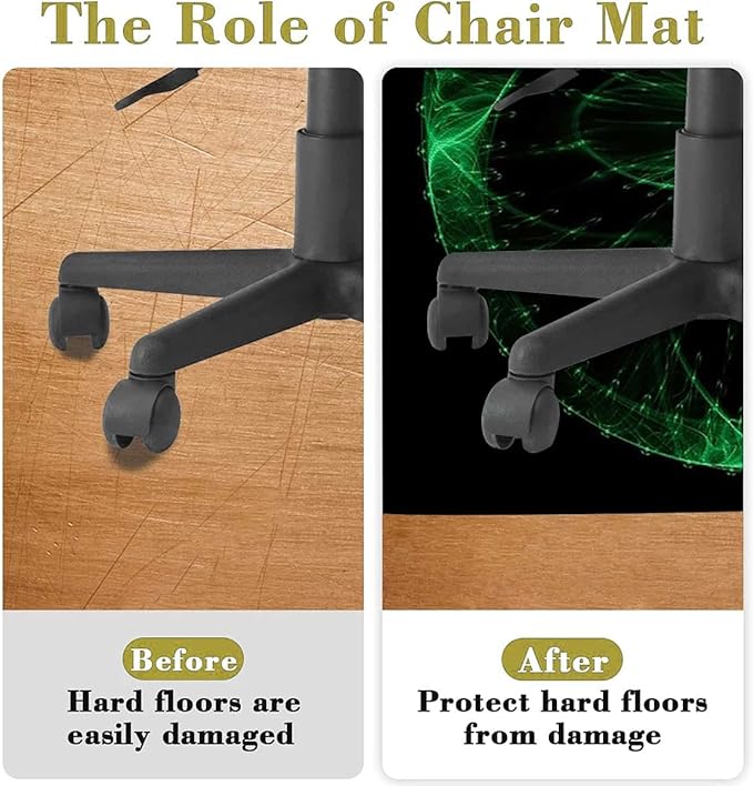 Multicolor PU Leather Gaming Chair Mat Chair Mat for Hardwood Floor Bohemian Interlace Circles Round Floor Mats for Office Chair Computer Desk Anti Slip Geometric Pattern Diameter 55 in