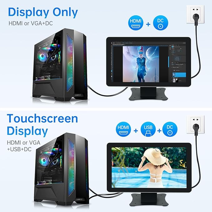 15.6-inch POS Touchscreen Monitor with Stand16:9 Display 1920 x 1080PBuilt-in SpeakersHD-MIVGAUSB PortsSuitable for Restaurant RetailBar &amp Small Business