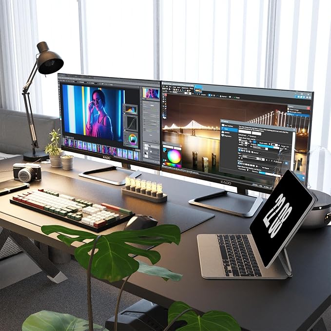 Kado Dual Monitor Setup - 2-Pack 27 4K 3840x2160 Computer Monitor 70Hz UHD VESA Mount HDMI Office Gaming Built-in Speakers (U27 Dual Series)