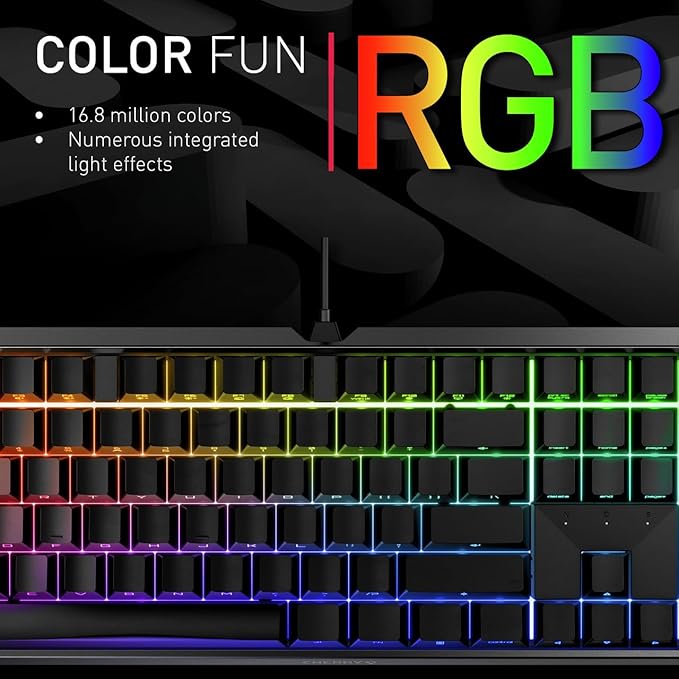 Cherry MX Board 3.0 S Wired Gamer Mechanical Keyboard with Aluminum Housing - MX Brown Switches (Slight Clicky) for Gaming and Office - Customizable RGB Backlighting - Full Size - Black (Renewed)