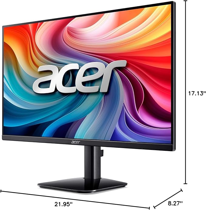 acer KB252Q E0bi 24.5 IPS Full HD (1920 x 1080) Zero-Frame Gaming Office Monitor AMD FreeSync Technology Up to 100Hz Refresh 1ms (VRB) Low Blue Light Tilt HDMI &amp VGA Ports