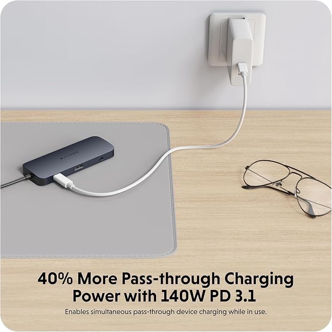 HyperDrive Next 10 Port USB C Hub for Mac PC and Chromebook with 4K60Hz HDMI 2 USB-A USB-C Hub 10Gbps 140W Power Delivery SD &amp microSD Card Reader Ethernet 3.5mm Audio Ports