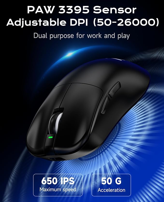 VGN Dragonfly F1 Pro Max Wireless Gaming Mouse 130h Playtime Long Endurance 55g Lightweight PAW3395 26K DPI Flagship Sensor 4000Hz Polling Rate Supported Low Latency Esports Peripherals Black
