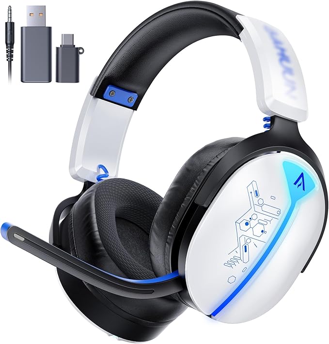 Wireless Gaming Headset for Ps5 Ps4 PC Switch 2.4GHz+BT5.3 | Competition-Grade Pinpoint | 7.1 Surround Sound for Total Victory | Noise-Canceling Mic |1500mAh All-Day Marathon 40H Battery