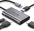 UtechSmart HDMI to USB C Adapter 4-in-1 USB C Hub Dual HDMI Adapter with 4K USB C to USB Adapter for MacBook Pro Air Dell HP Microsoft Chromebook Lenovo iPhone 16 (100W PD USB 3.0)