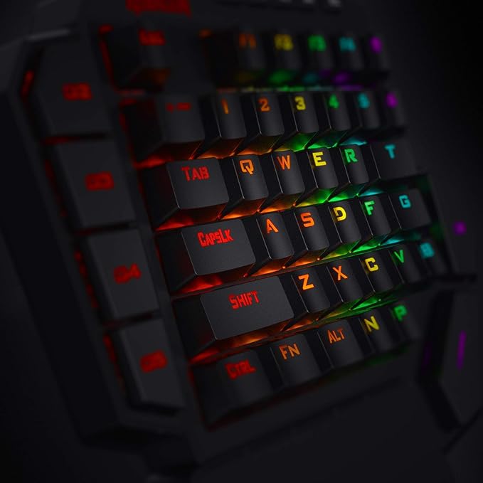 Redragon K585 DITI Wired One-Handed RGB Mechanical Gaming Keyboard 42 Keys Type-C Professional Gaming Keypad w/Upgraded Hot-Swappable Socket 7 Onboard Macro Keys &amp Detachable Wrist Rest