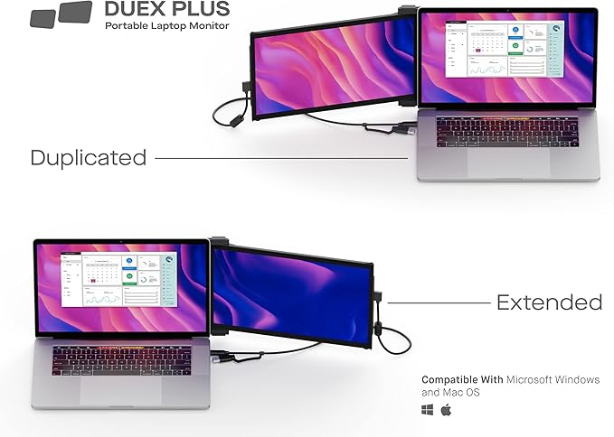 Mobile Pixels Duex Plus Portable Monitor for Laptops USB C/USB A Plug and Play 13.3 Laptop Screen Extender
