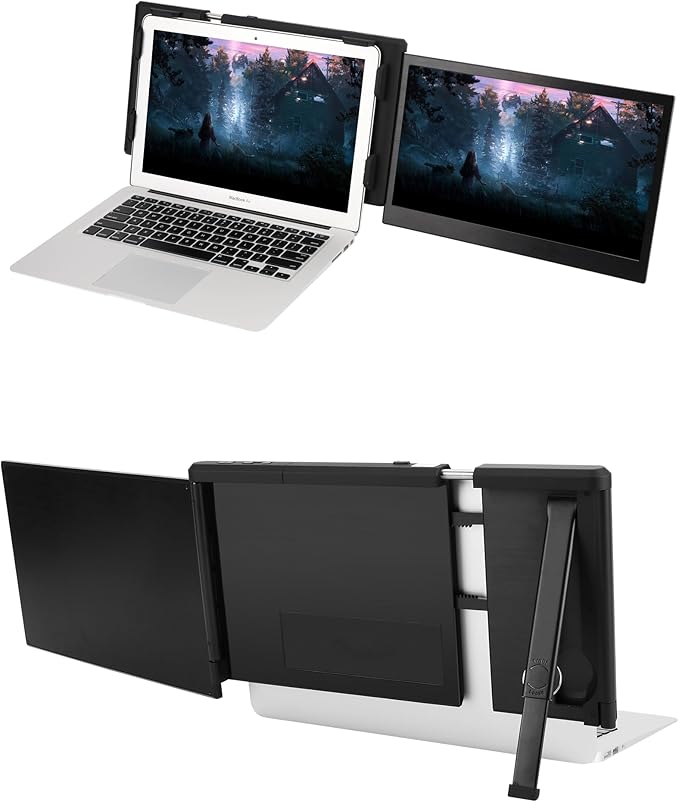 Alecewey Portable Monitor for Laptops 13.3 Laptop Screen Extender Dual Screen for Laptops 1080P Type-C HDMI Monitor for 13.3-17 inch Notebook Mac Windows Smartphone