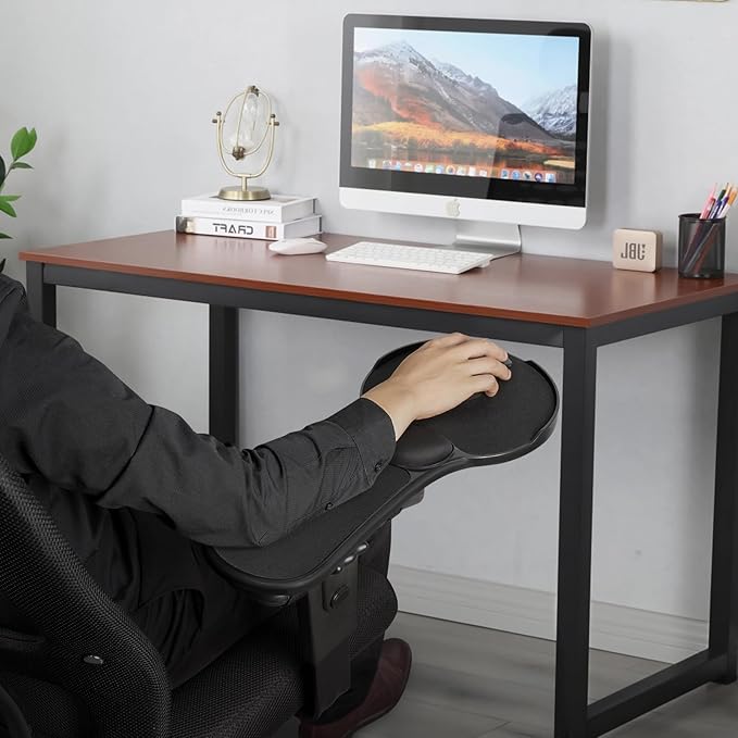 Upgraded Ergonomic Arm Rest Mouse Pad for ChairAdjustable Mouse Tray with Wrist Cushion Chair arm Mousepad Black