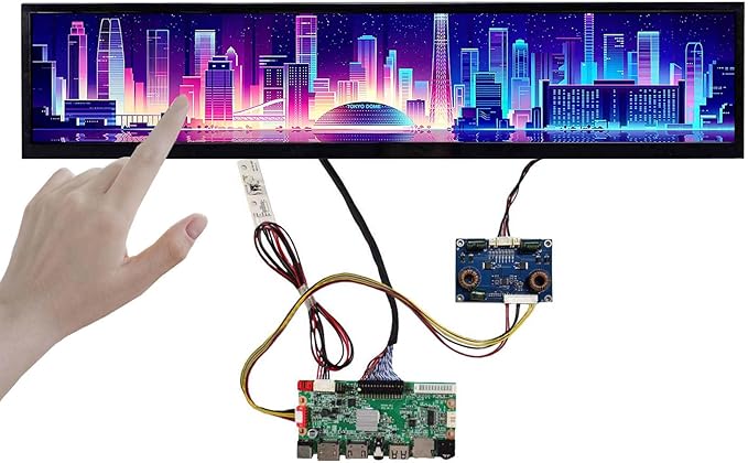 24 inch 1920x360 DV240FBM-NB0 IPS Capacitive Touch Sensor Panel Stretched Bar LCD Screen and USB SD Card Board
