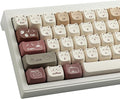 PBT Keycaps 142 Keys Cute Keycaps Dye-Sublimation Coffee Cat Keycap Mao Profile Custom Keycap for Cherry Gateron MX Swithes Mechanical Gaming Keyboards