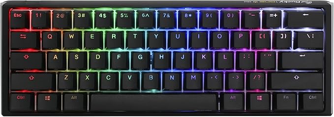 Ducky One 3 Black 60% Mechanical Keyboard: Quack Mechanics Dampening Hot-Swappable Cherry Speed Silver Switches High-Density PBT Doubleshot Keycaps RGB US Black