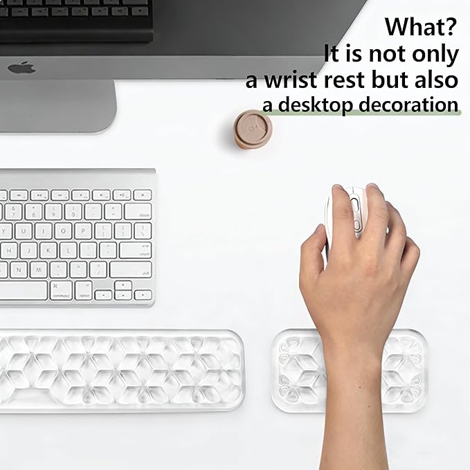 WENPIC-Keyboard Wrist Rest -Desk Decoration- Ergonomic Cloud Wrist rest - Soft And Flexible Non-Slip - Can Relieve Long-Term Office Wrist Pain - Ideal For Office Computer Laptop (Transparent White)