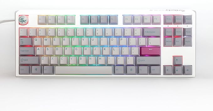 Ducky One 3 TKL Mist Grey Hotswap RGB Double Shot PBT QUACK Mechanical Keyboard Cherry MX Red