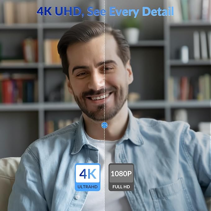 4K Webcam with Sony Sensor PDAF Autofocus 1080P@60FPS 2 Noise Reduction Mics Auto Light Correction USB Plug&ampPlay Privacy Cover 79°FOV Streaming Camera for PC Mac Laptop Video Calls