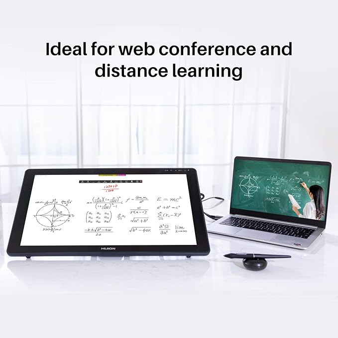 HUION Kamvas 22 Plus QLED Drawing Tablet with Full-Laminated Screen USB-C Connection 140% sRGB Tilt 21.5 inch Graphics Art Tablet and Large Size Glove
