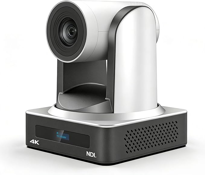 NDI PTZ Camera 4K AI Auto-Tracking 20X Optical Zoom 4K@60fps3G-SDI USB3.0 HDMI LAN PoE IP Live Streaming for Church Worship Events Broadcast Video Conference