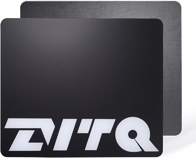 Glass Gaming Mouse Pad Micro-Etched SurfaceTempered Glass Ultra-Smooth Finish Anti-Slip Honeycomb Base 13.8 x 11.8 Inches（Black-Big Logo）