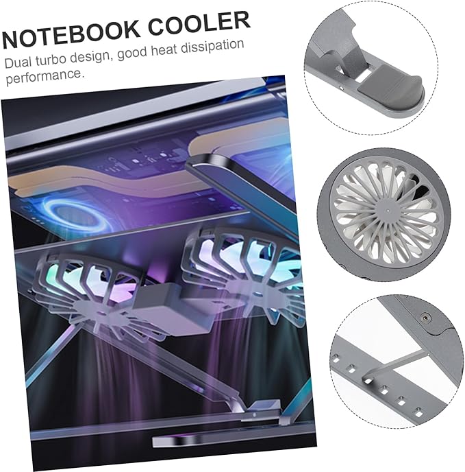 Laptop Cooling Pad Led Fan Quiet Gaming Laptop Cooler Stand Adjustment