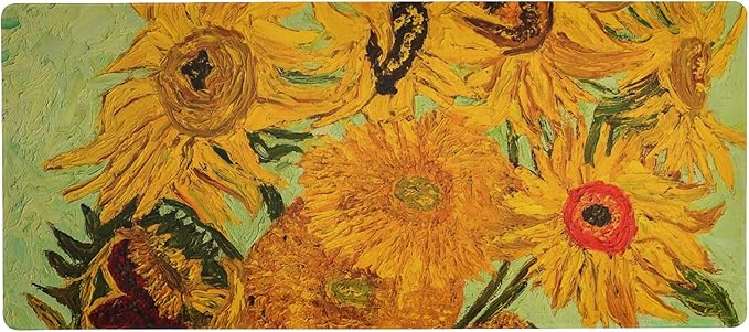 ALAZA Sunflower Print Van Gogh Large Gaming Mouse Pad Big Mousepad Mice Keyboard Mat with Non-Slip Rubber Base for Computer Laptop Home &amp Office 35.4 X 15.7 inch