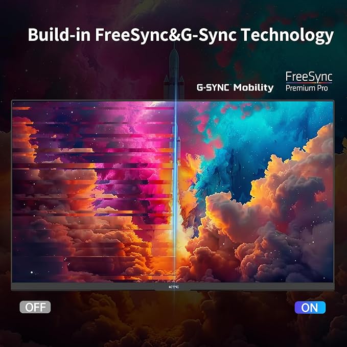 KTC 24 Inch QHD 100Hz Computer Monitor IPS 2K 1300:1 Contrast Anti-Blue Light Screen 122% sRGB FreeSync &amp G-Sync Compatible HDMI2.0 &amp Display Port 1.4 PC Monitor for Gaming Office Work (
