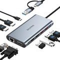 USB Docking Station Dual Monitor GIISSMO 9-in-1 USB A 3.0 / USB C Docking Station Triple Monitor with 2 HDMIVGA 10Gbps USB 3.1 Gigabit Ethernet Triple Display for Mac &amp MacBook &amp Windows