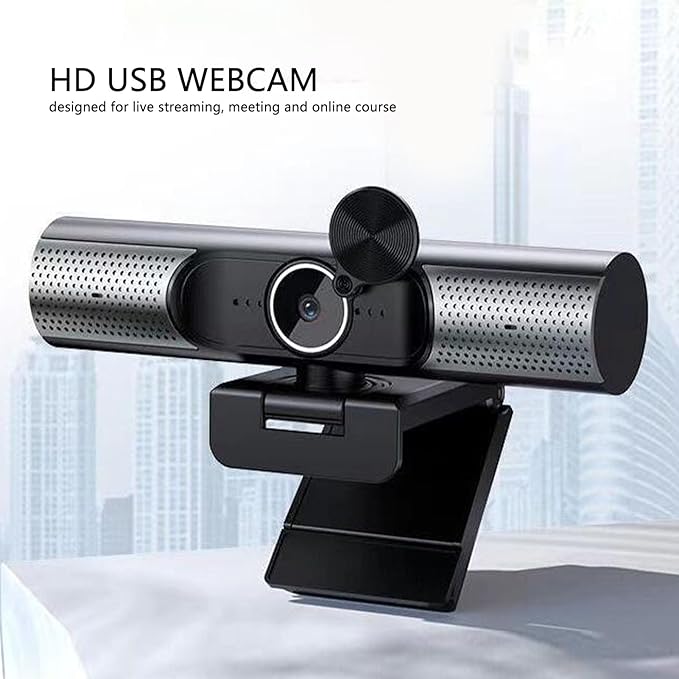 2K USB Webcam Auto Focusing HiFi Speaker Noise Reduction Mic Plug and Play PC Camera for Desktop Laptop Video Chat 2000 10 Vista OS X
