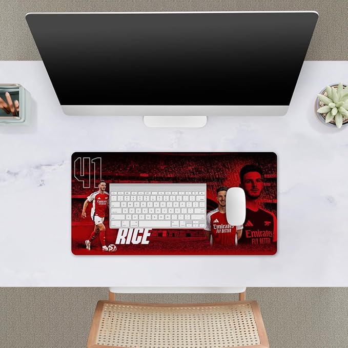Head Case Designs Officially Licensed Arsenal FC Declan Rice 2024/25 Crest Kit and Players 23.62 x 11.81 x 0.12 inches (600 x 300 mm) - L Gaming Office Desk PC Keyboard Mouse Mat Pad