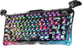 GravaStar Mercury V75 Pro 75% Hall Effect Magnetic Switch Gaming Keyboard Only Wired Hot‑Swappable 8000 Hz Polling Dual‑Zone RGB Semi‑Aluminum Frame - Neon Graffiti
