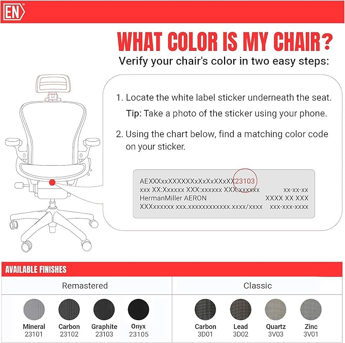 Engineered Now The Original Headrest for The Herman Miller Aeron Chair (H3 for Remastered Onyx)
