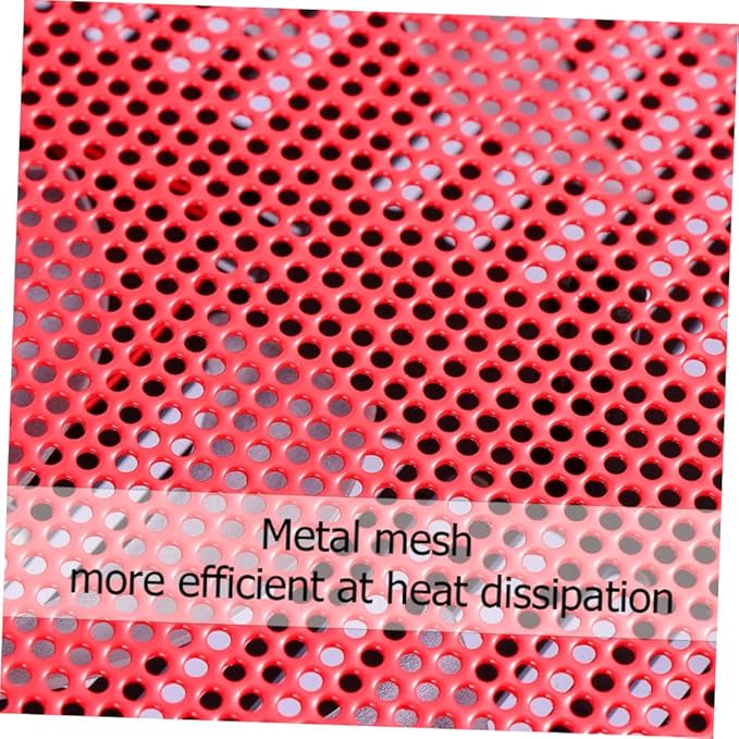 Mikikit Notebook Cooler with Dual Quiet USB Fans and Angles Ergonomic Laptop Cooling Pad Stand for Desk and Bed Use Slip Red Metal Panel Fan