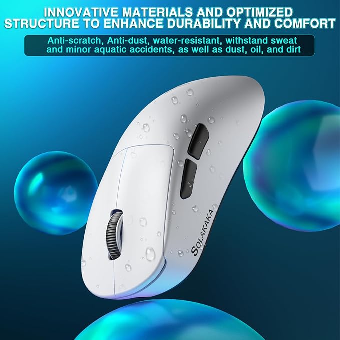 SOLAKAKA SM850 - Wireless Gaming Mouse - Programmable Buttons24000 DPI Adjustable Lightweight Ergonomic Computer Wireless Mouse BT5.1/2.4G/Wired PC Gaming &amp Office Mice for Win/Mac/Linux