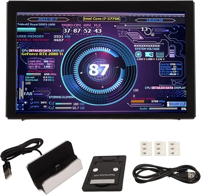 5in IPS Computer Temp Monitor USB Mini CPU Monitor Screen for AIDA64 PC CPU RAM Sensor Panel Display PC CPU RAM HDD Data Monitor for for Linux for