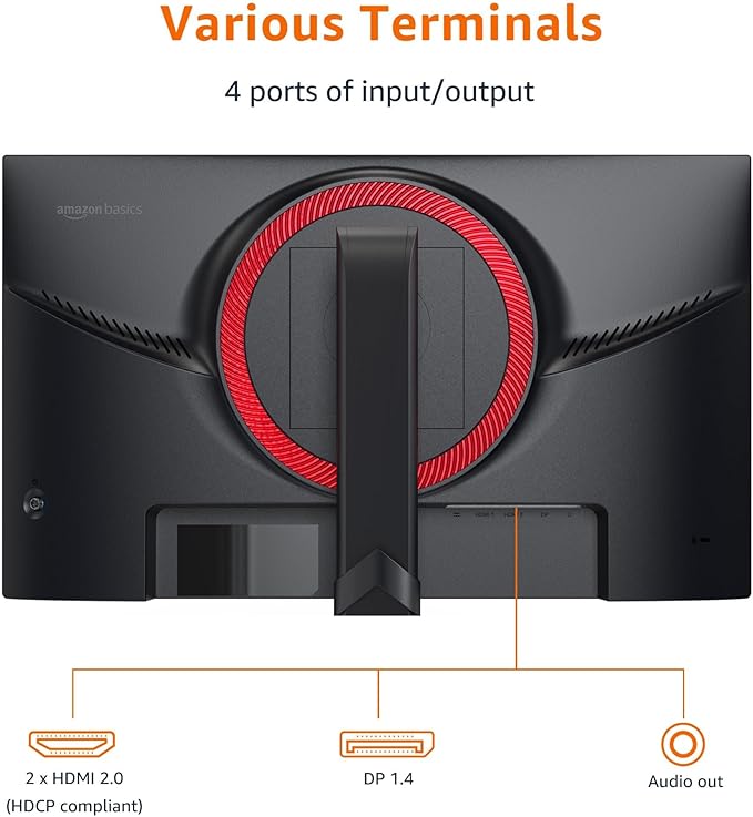 Amazon Basics 24 Inch (23.8 inch viewable) Gaming Monitor FHD 1080P 165Hz VESA Compatible Adaptive sync 1ms Response Black