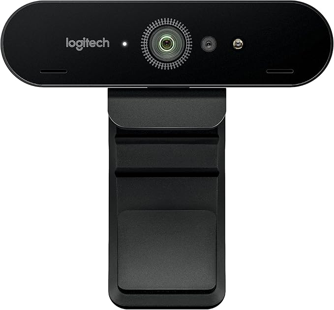Logitech 4K Pro Webcam 4K Resolution at 30 fps Auto Focus Wide 90° Diagonal Field of View 5X Digital Zoom RightLight 3 with HDR (Renewed)