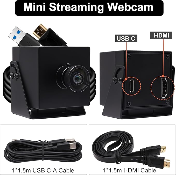 SVPRO HDMI Camera 4K USB3.0 Webcam 60FPS Wide Angle USB Camera 120 Degree M12 Lens Streaming Camera 4K 60FPS H.264 External Computer CameraTV Camera
