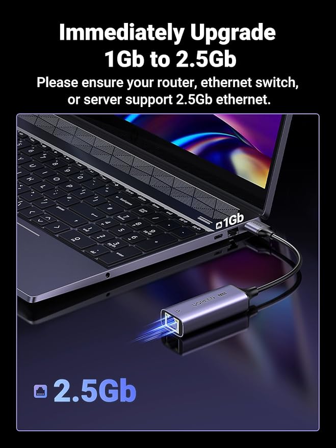 UGREEN USB to Ethernet Adapter 2.5Gb Bundle with 5-in-1 USB C 3.2 Hub Ethernet Adapter
