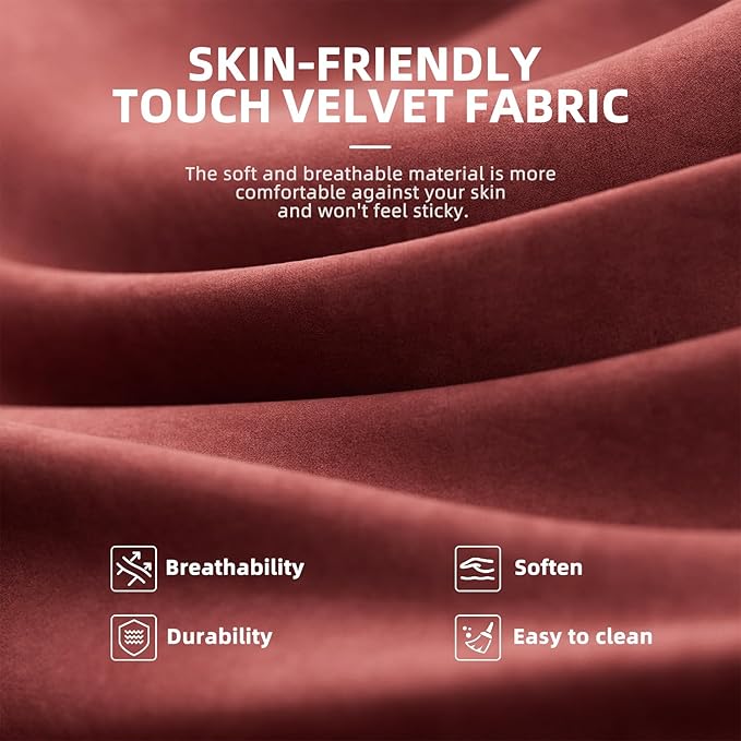 Ferghana Velvet Fabric Gaming Chair Ergonomic Gamer Chair for Adult Comfortable Video Game Chair with Footrest and Massage Lumbar Cushion Racing Reclining Office Home Computer Desk Chair Red