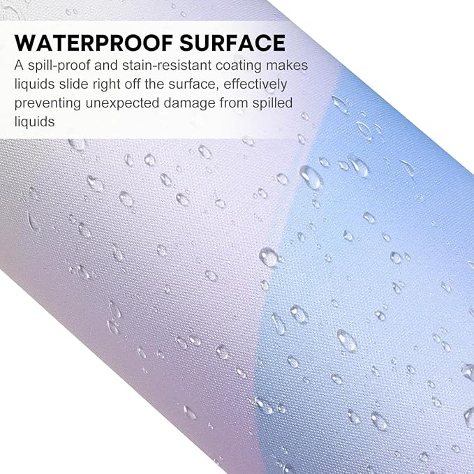JIKIOU Large Cloud Mouse Pad Waterproof with Cloud Keyboard Wrist Pad and Cloud Mouse Wrist Pad Set Ergonomic Computer Desk Wrist Support Mousepad for Keyboard and Mouse 35.4x15.7in Rainbow