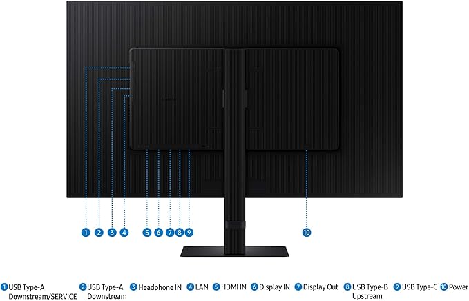 SAMSUNG 32 ViewFinity S6 (S60UD) Series QHD High Resolution Computer Monitor 100Hz HDR10 USB-C Built-In LAN Port Daisy Chain Support Easy Setup Height Adjustable Stand LS32D606UANXGO 2024