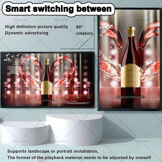 Commercial Digital Signage Display Advertising Media Player Portrait and Landscape Digital Signage Player Smart Split Screen for Restaurants Cafes Salons &amp Shops 32in