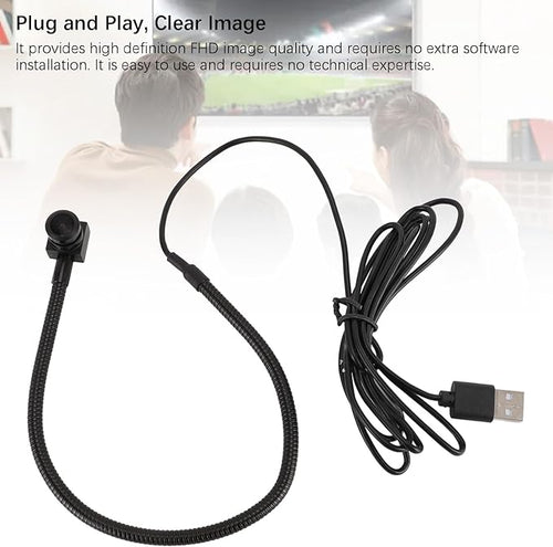 1080P Center Webcam with 2MP Fixed Focus Lens and Built in Microphone for PC Laptop Tiny Size Four Way Connection Clear Sound Supports Multiple Meeting Software
