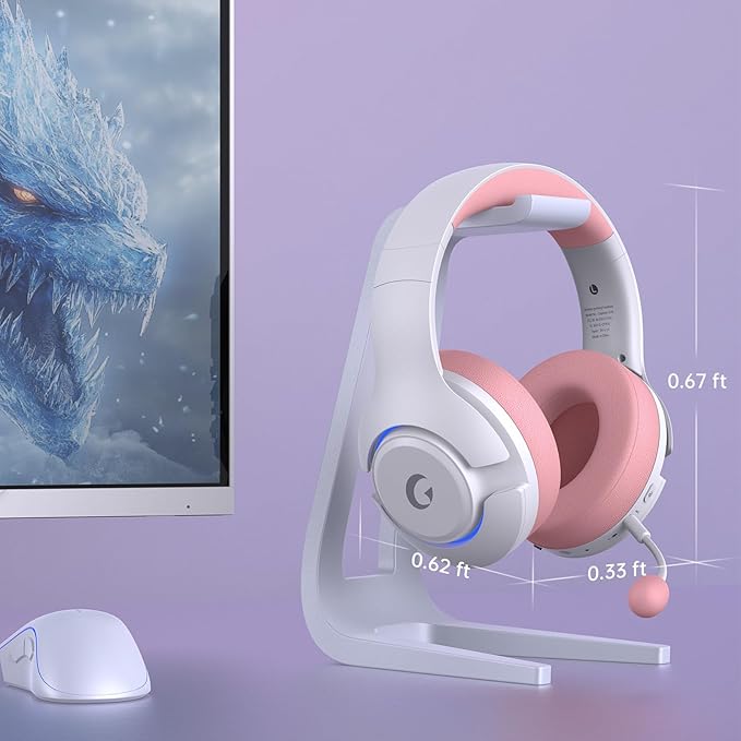 Gtheos Wireless Gaming Headset for ps5 ps4 Elden Ring PC Mac Switch Bluetooth 5.3 Gaming Headphones with Noise Canceling Microphone 45H Battery RGB Light Pink