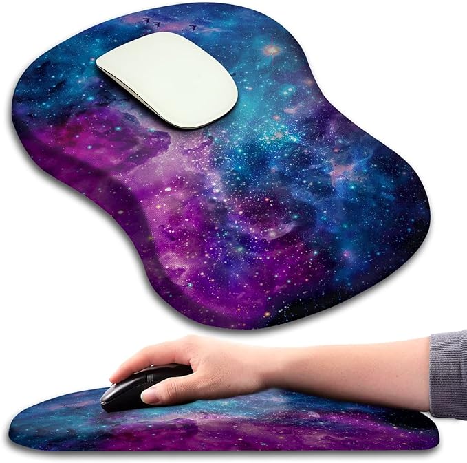 Mouse Pad Wrist Support Ergonomic Mouse Pad with Massage Dot Comfortable Computer Mouse Pad for Laptop Wrist Rest Pain Relief Mousepad with Non-Slip PU Base for Office &amp Home 12 x 8 in