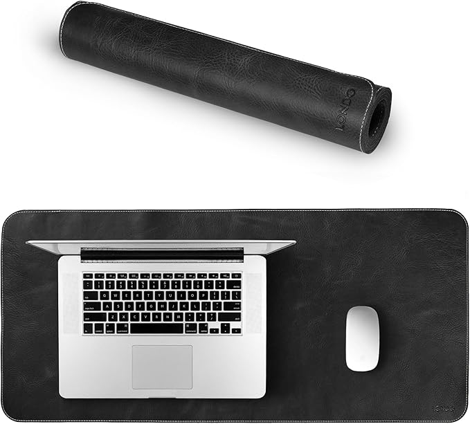 Londo Top Grain Leather Extended Mouse Pad – Large Desk Mat for Office &amp Gaming Smooth Writing Surface Non-Slip Base Durable &amp Stylish Workspace Accessory