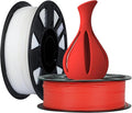 Creality 3D Printer Filament PLA Filament 1.75mm Bundle 2kg for 3D Printing Ender PLA Filament No-Tangling Strong Bonding &amp Overhang Performance Accuracy +/- 0.02mm (White &amp Red)