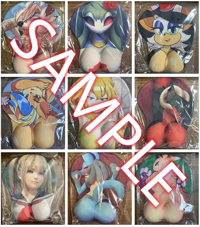 3D Mouse Pad Oppai Mousepad with Soft Gel Wrist Rest Anime Manga Gaming Boob pad Anti-Slip Mouse Mat （Erz 01）