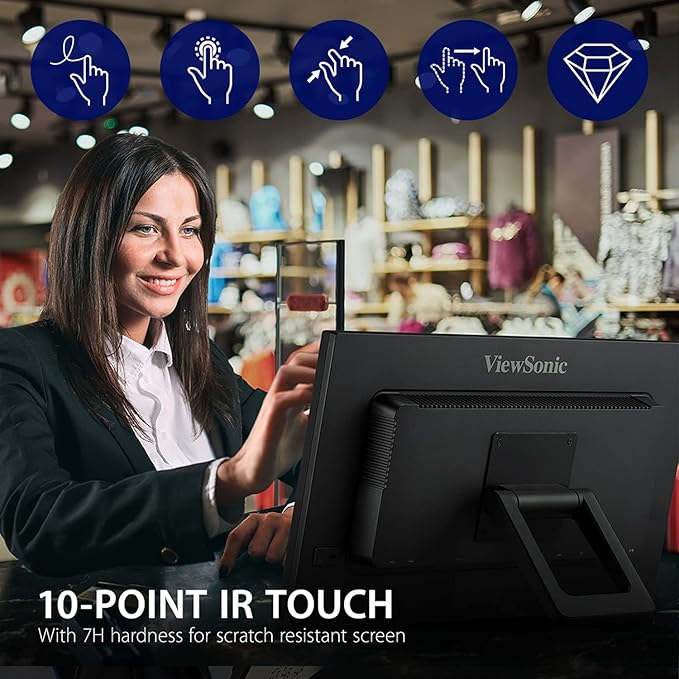 ViewSonic TD2223 22 Inch 1080p 10-Point Multi IR Touch Screen Monitor with Eye Care HDMI VGA DVI and USB Hub