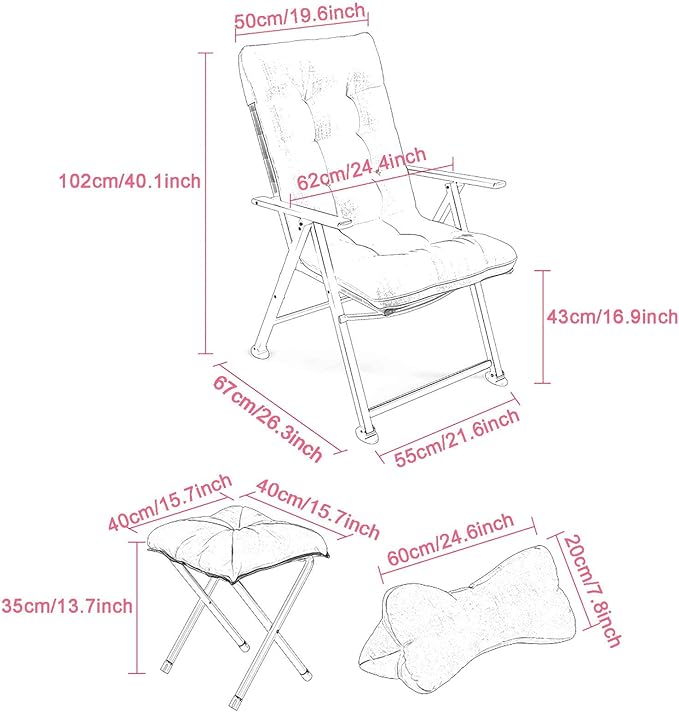 Computer Office Chair Swivel Task Chair Patio Backyard Lazy Armchair Ergonomic Computer Chair Wide Desk ChairAdjustable Angle Gaming Chair with Lumbar Pillow and FootrestFoldable Reclining Chair Off