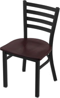 Holland Bar Stool Co. 400 Jackie 18 Chair with Black Wrinkle Finish and Dark Cherry Oak Seat